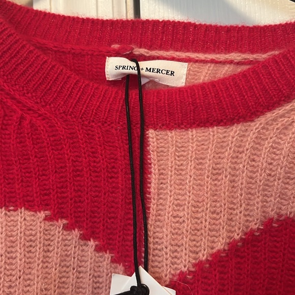 Fabulous 2 tone pink cashmere sweater with heart. NWT Size Large. - Picture 3 of 11